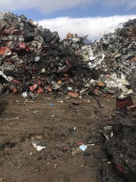 Piles of Mixed Scrap Metal Ready for Recycling