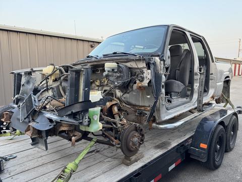 Dismantled Truck on Trailer for Scrap Metal Recycling