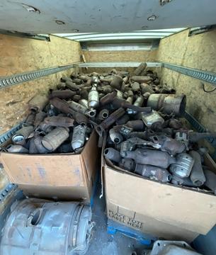 Collection of Used Catalytic Converters in a Truck
