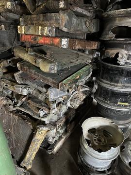 Stacked Scrap Metal Ready for Recycling at Local Facility