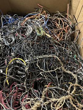Mixed Scrap Wires Ready for Recycling at Metal Collection Facility
